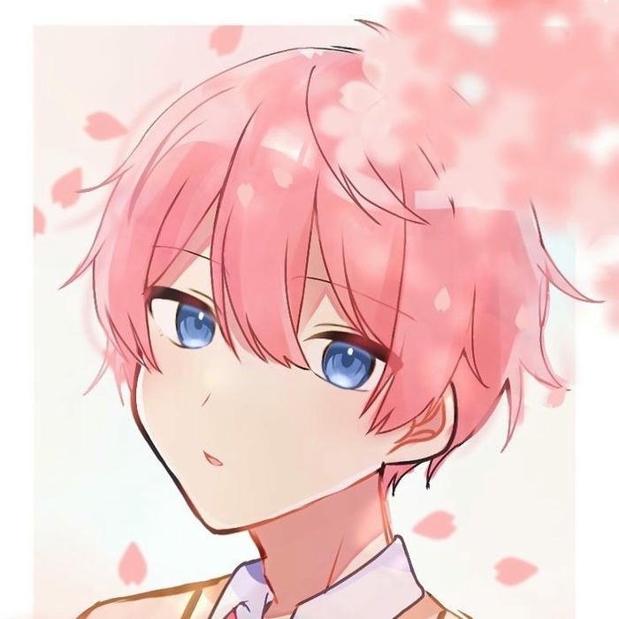 Hình nền hiha cute giữa những cánh hoa anh đào rơi nhẹ