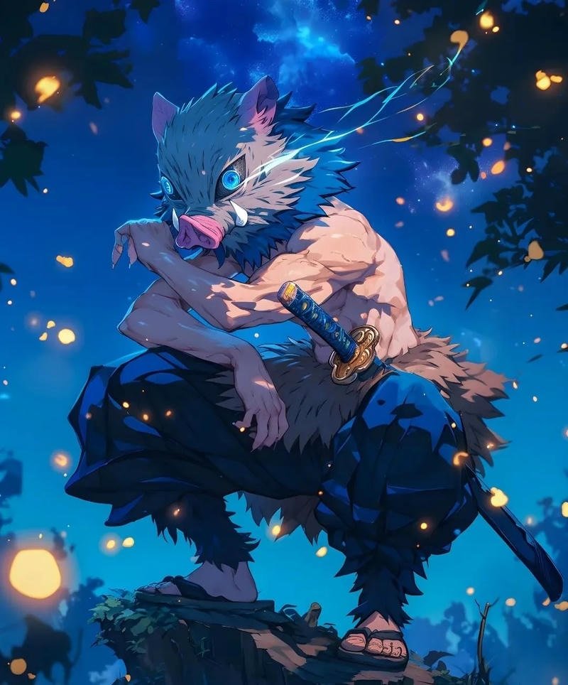 Inosuke ngầu chiến binh trong khoảnh khắc giao tranh