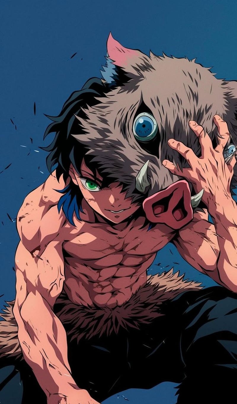 Inosuke thanh gươm diệt quỷ với tạo hình chiến binh mạnh