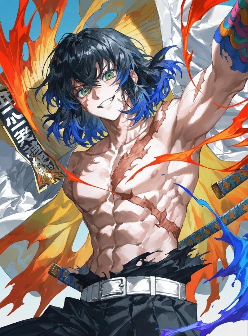 Khoảnh khắc hành động của Inosuke trong anime gay cấn