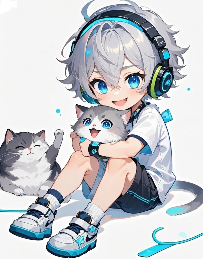 Khoảnh khắc tươi tắn của nam chibi anime vui vẻ