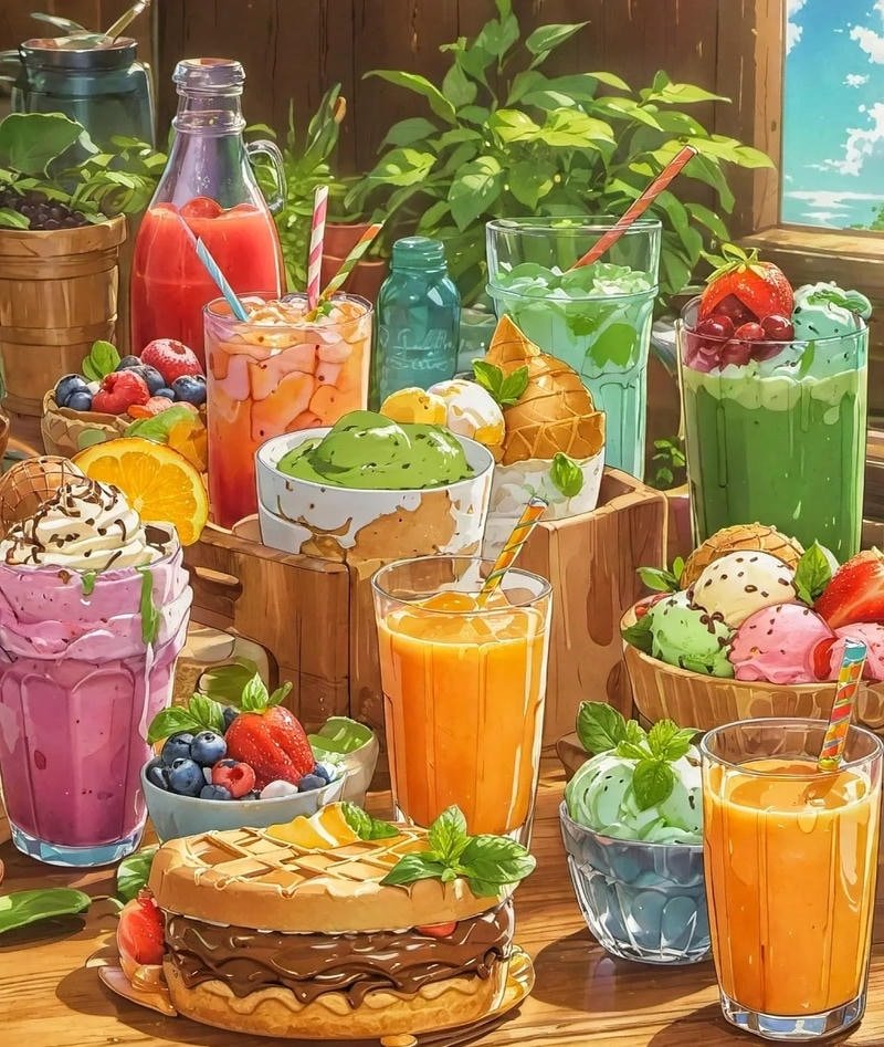 Ly trà sữa anime topping sinh động thơm ngon