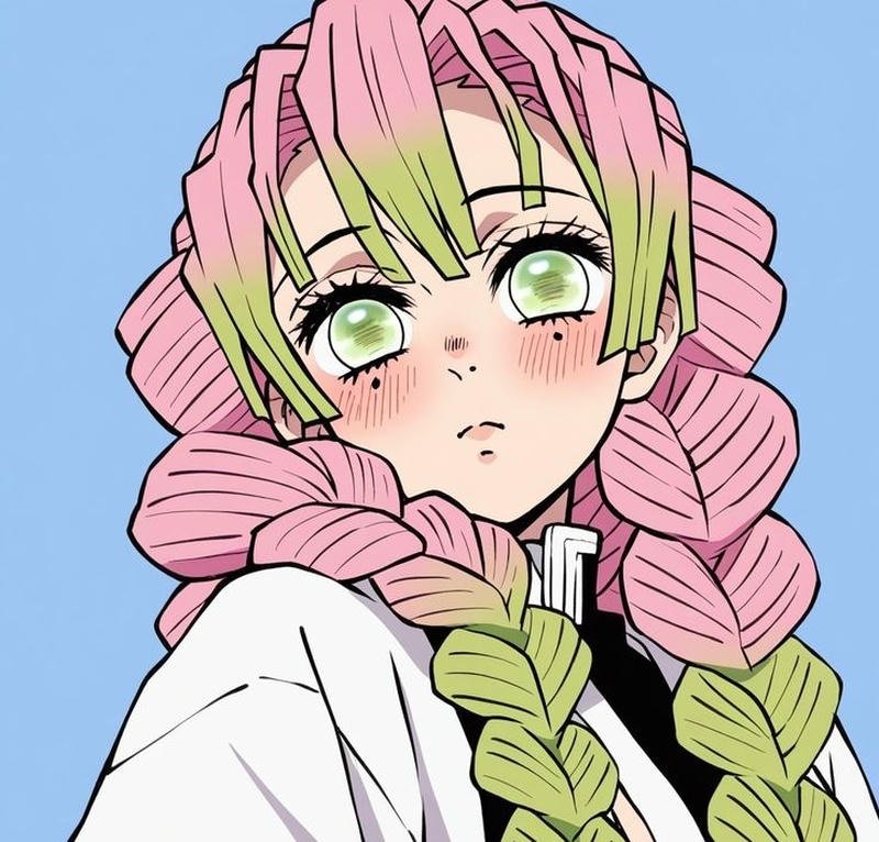 Mitsuri chibi với biểu cảm đáng yêu dễ thương