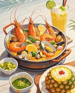 Món tráng miệng anime với phong cách dễ thương