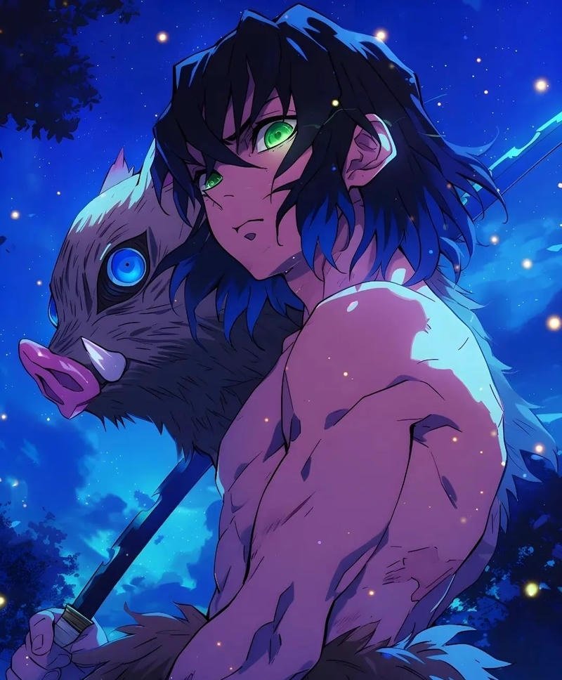 Nhân vật Inosuke với tạo hình cơ bắp mạnh mẽ