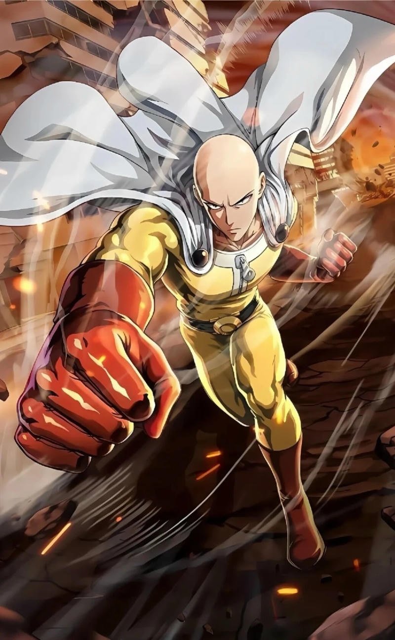 Onepunch man Saitama trong khoảnh khắc ra đòn