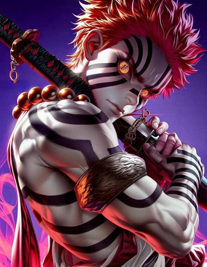 Quỷ Akaza ngầu với thần thái chiến binh mạnh mẽ