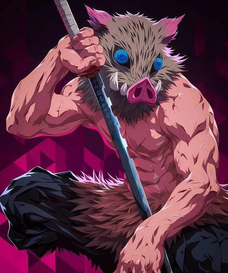 Siêu binh Inosuke chiến đấu với hai thanh kiếm cong