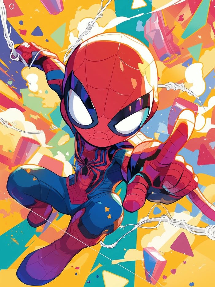Spider man chibi biểu cảm tinh nghịch cuốn hút