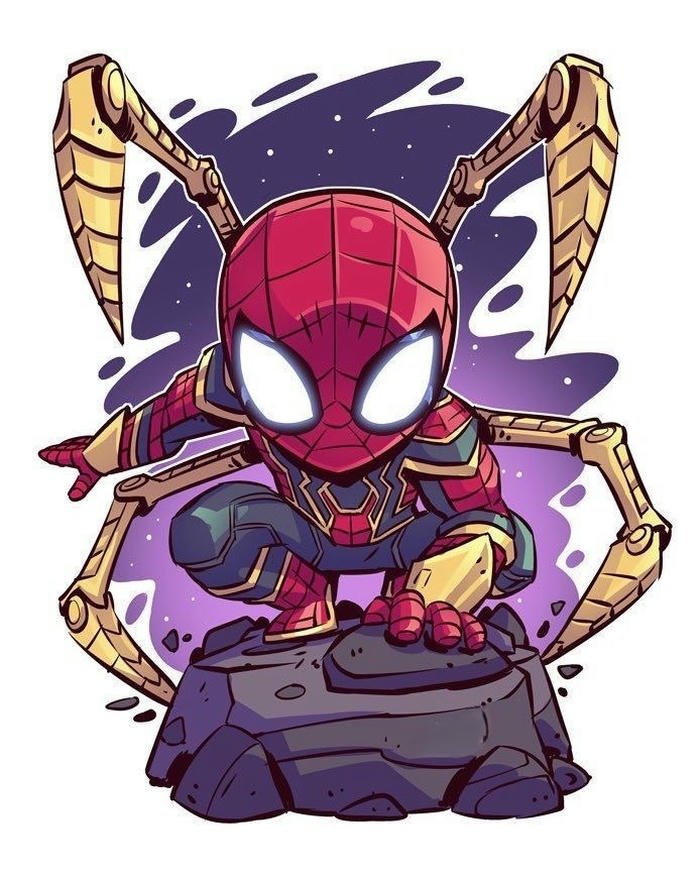 Spider man chibi tạo dáng linh hoạt bắt mắt