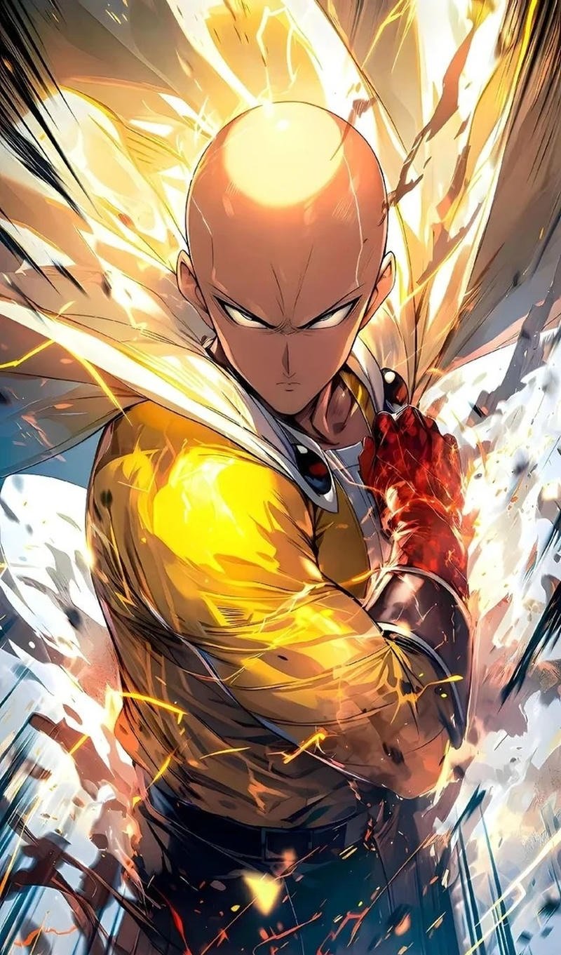 Tải hình ảnh Saitama ngầu với ánh nhìn lạnh lùng