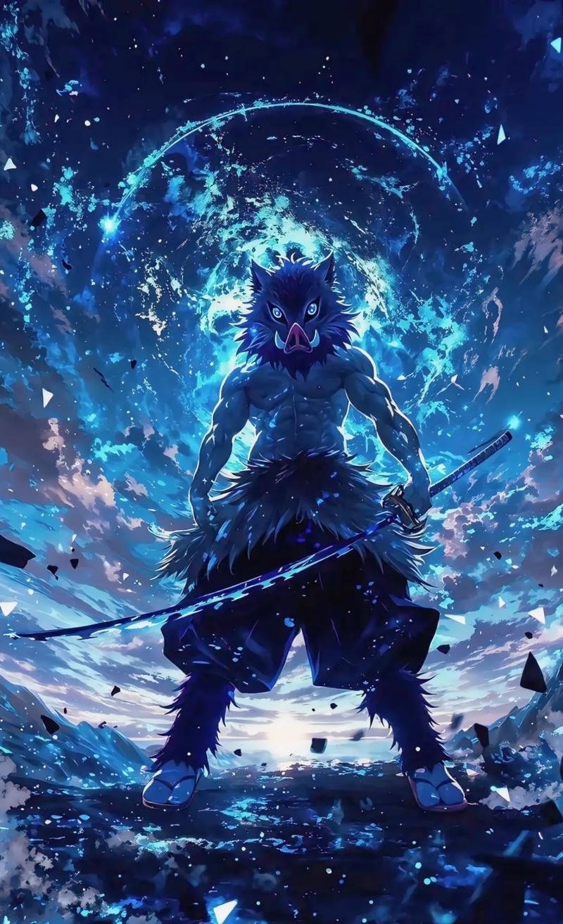 Tạo hình Inosuke ngầu trong concept anime hành động