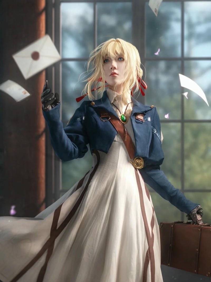 Tạo hình Violet Evergarden nổi bật với nét tinh tế