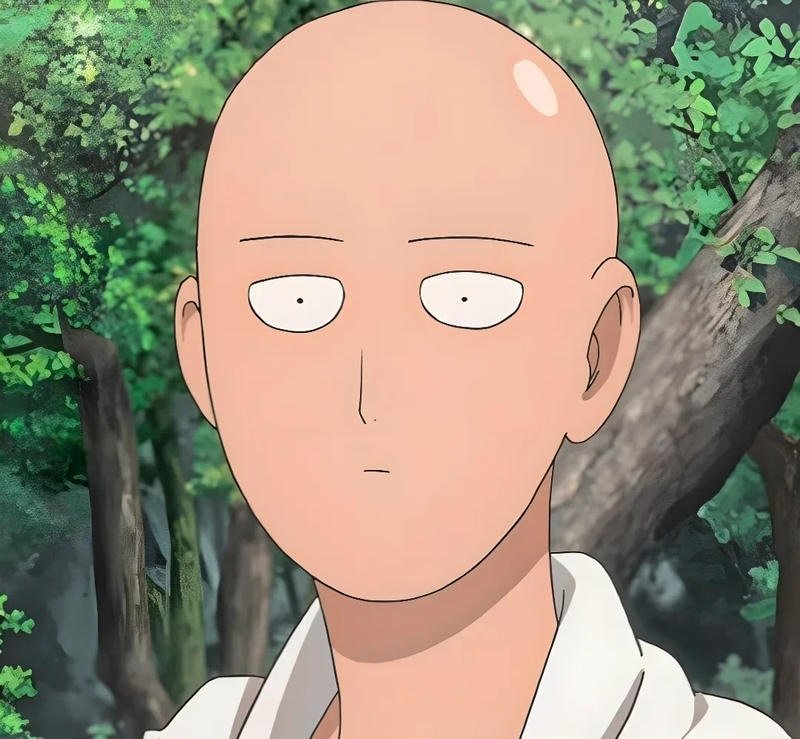 Vẻ mặt Saitama nghiêm túc với gương mặt không cảm xúc