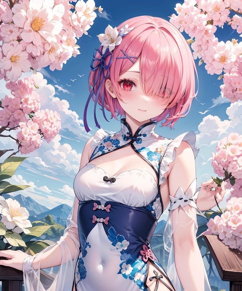 Ảnh Ram Rem Zero với tạo hình hầu gái nổi bật