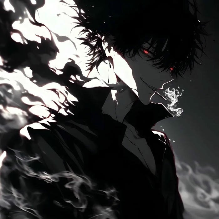 Ảnh avatar siêu ngầu nam anime đen trắng góc nghiêng lạnh