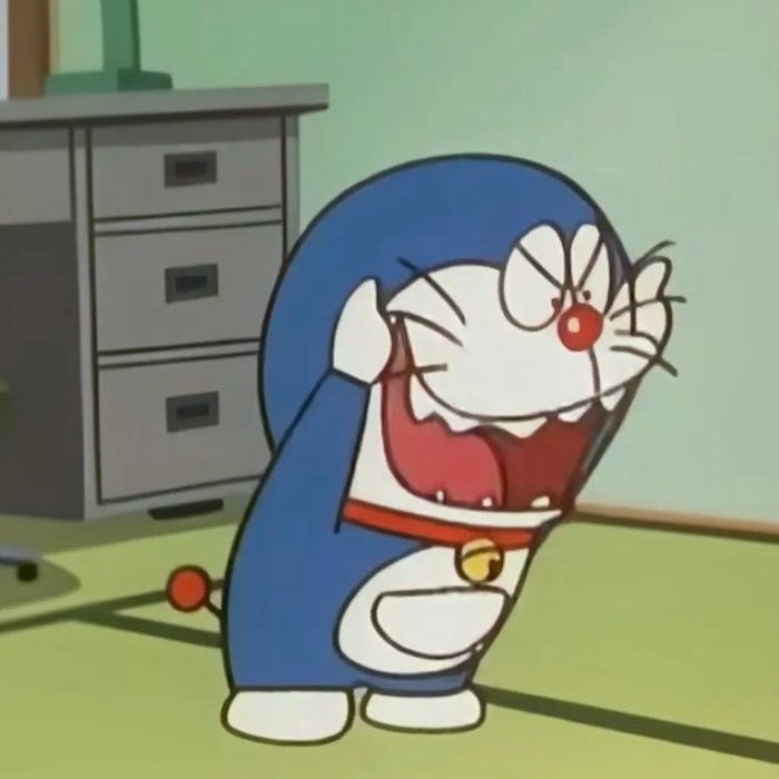 Avatar Doremon hài cười tít mắt đầy vẻ tinh nghịch hóm hỉnh
