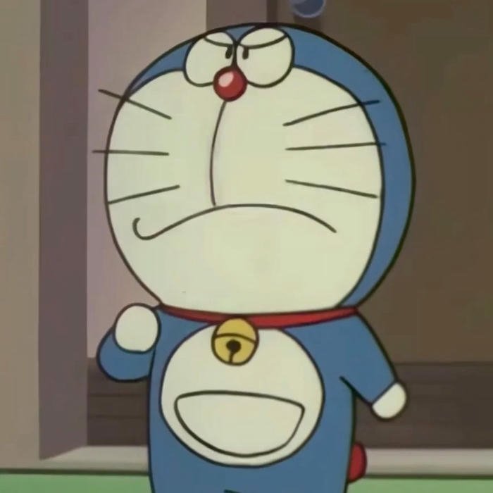 Avatar Doremon hài đang bĩu môi với vẻ mặt giận dỗi