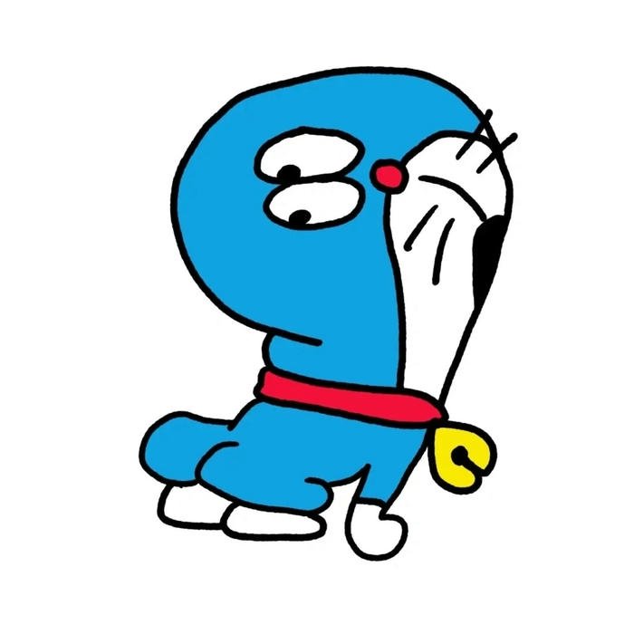 Avatar Doremon hài đang liếc nhìn với khuôn mặt xệ xuống hẳn