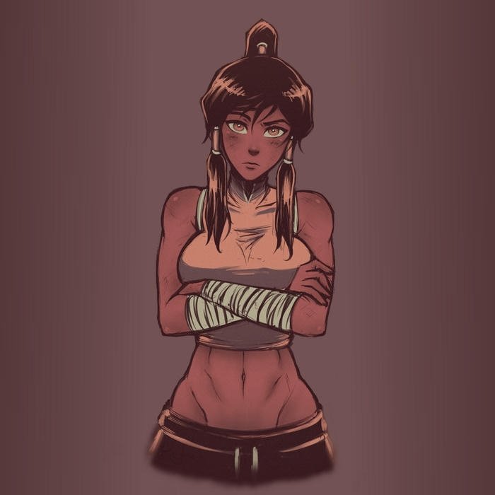 Avatar Korra khoanh tay tự tin với thần thái đầy quyền lực