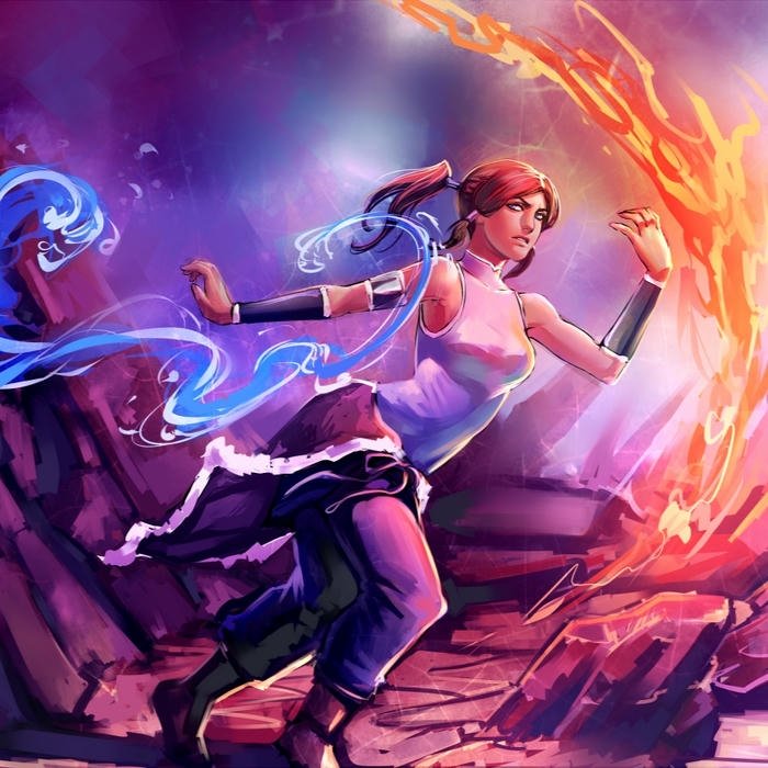 Avatar Korra tỏa sáng rực rỡ khi đang thi triển ngự hỏa