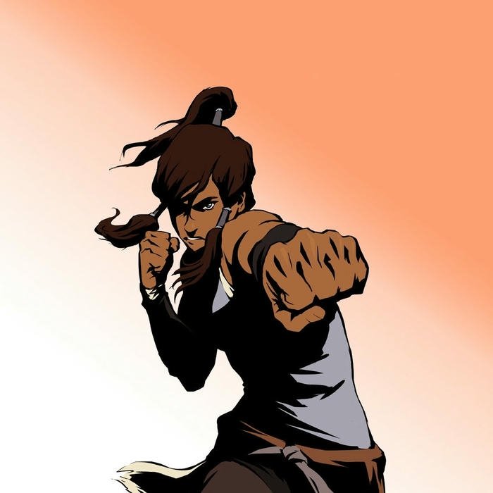 Avatar Korra trong tư thế sẵn sàng chiến đấu đầy dũng mãnh