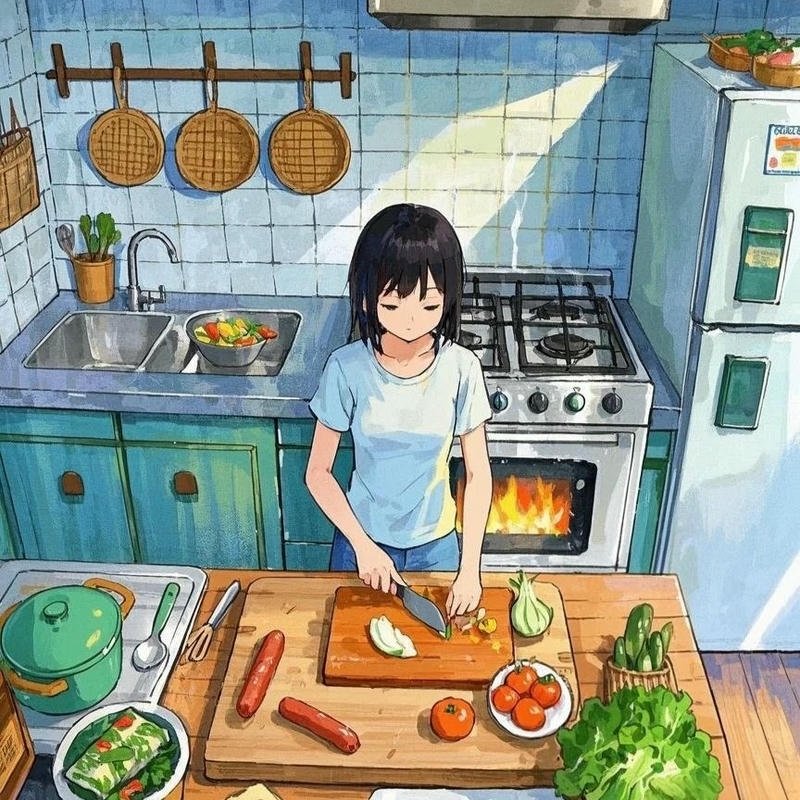 Avatar nấu ăn tạo cảm giác ấm cúng qua hình ảnh đơn giản