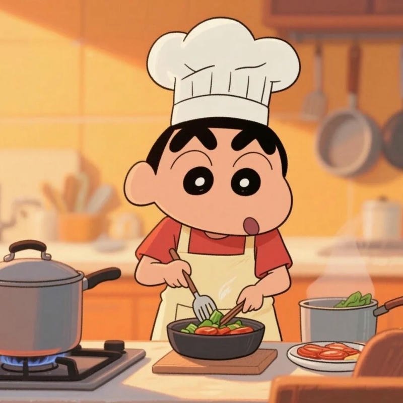 Avatar nấu ăn thể hiện sự sáng tạo trong từng biểu cảm