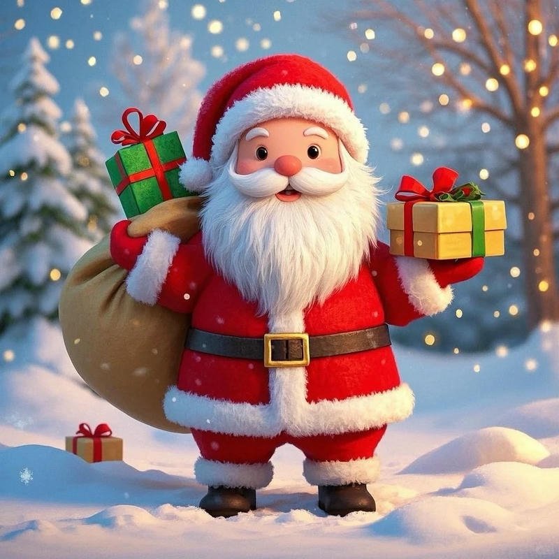 Avatar ông già Noel tạo điểm nhấn bằng nét vẽ mềm mại