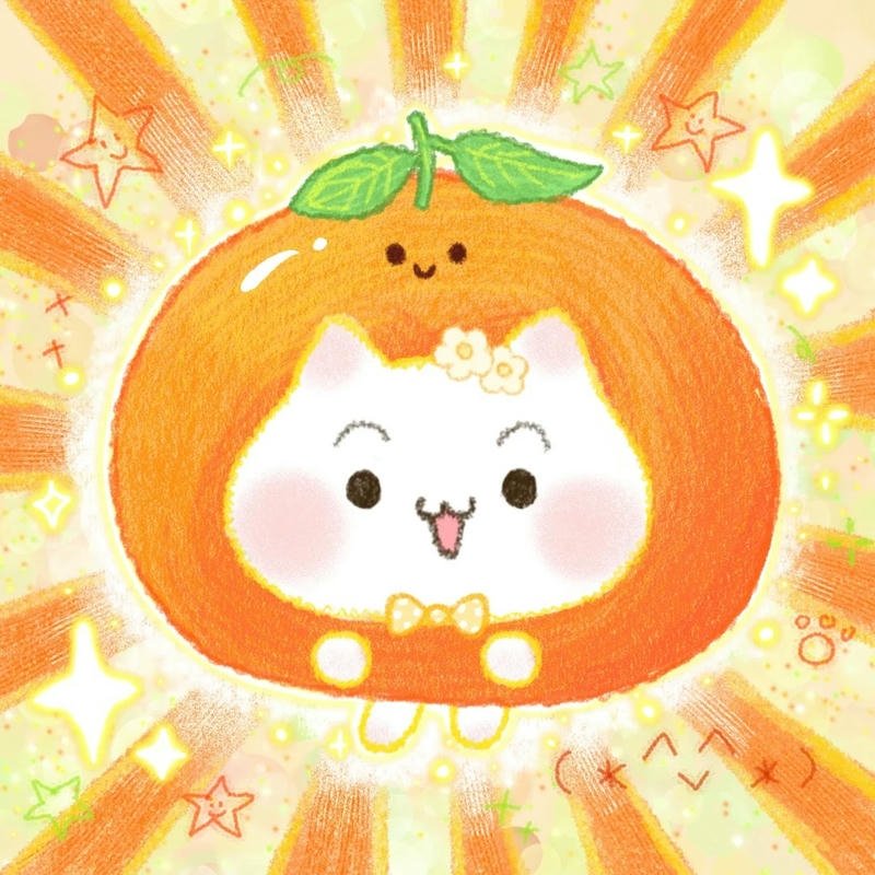 Avatar quả cam cute tạo hình đáng yêu với biểu cảm vui nhộn