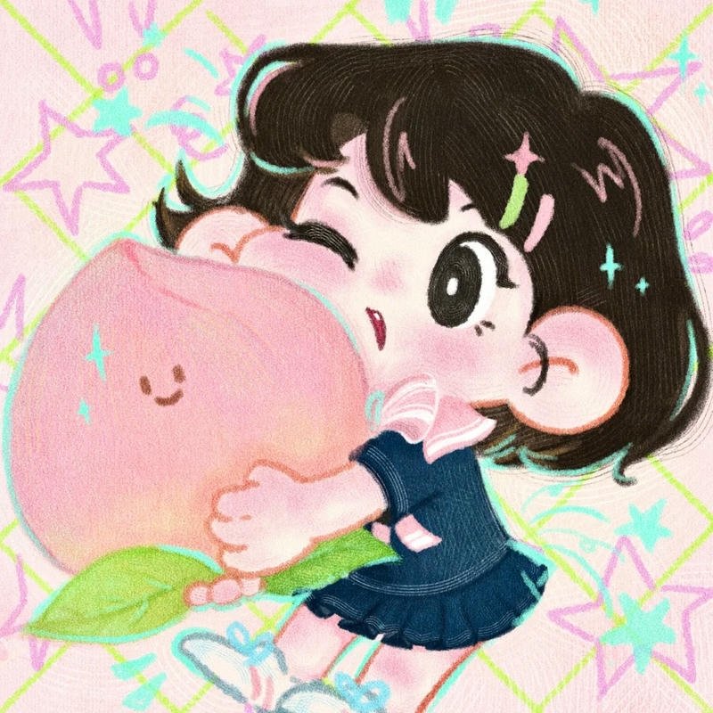 Avatar quả đào tạo cảm giác thư giãn với màu sắc nhẹ nhàng