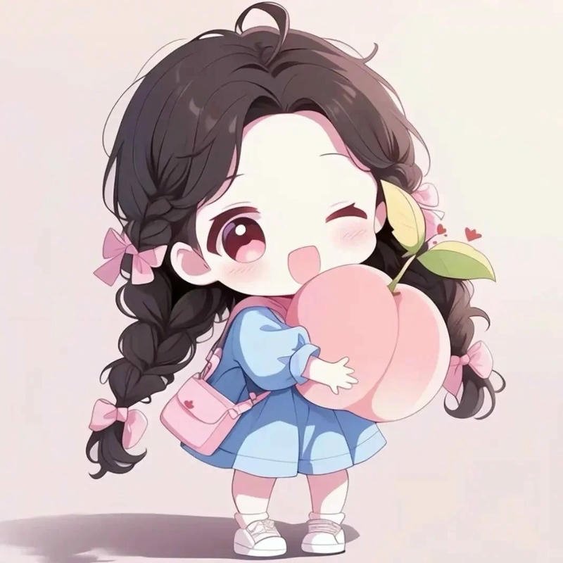 Avatar quả đào thể hiện sự mềm mại qua đường nét nhẹ nhàng