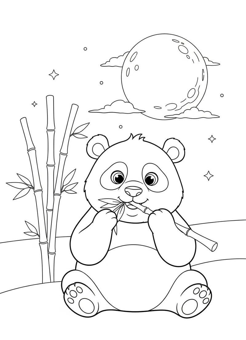 Bài luyện tô màu gấu trúc cho bé mới bắt đầu