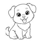Bản phác họa chó con đáng yêu cho trẻ nhỏ