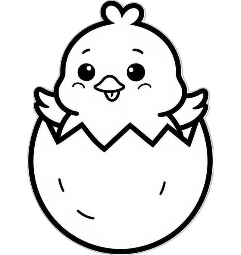 Bộ sưu tập tranh tô màu con gà con cho trẻ em