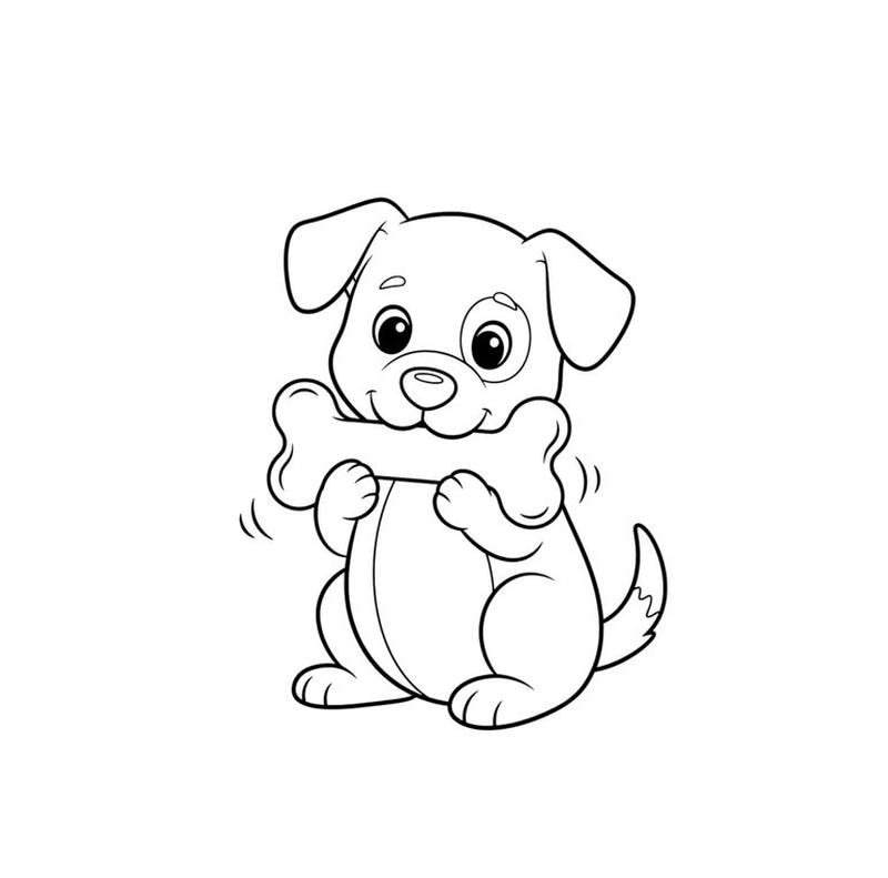 Bức tranh chó nhỏ cho trẻ em học mỹ thuật