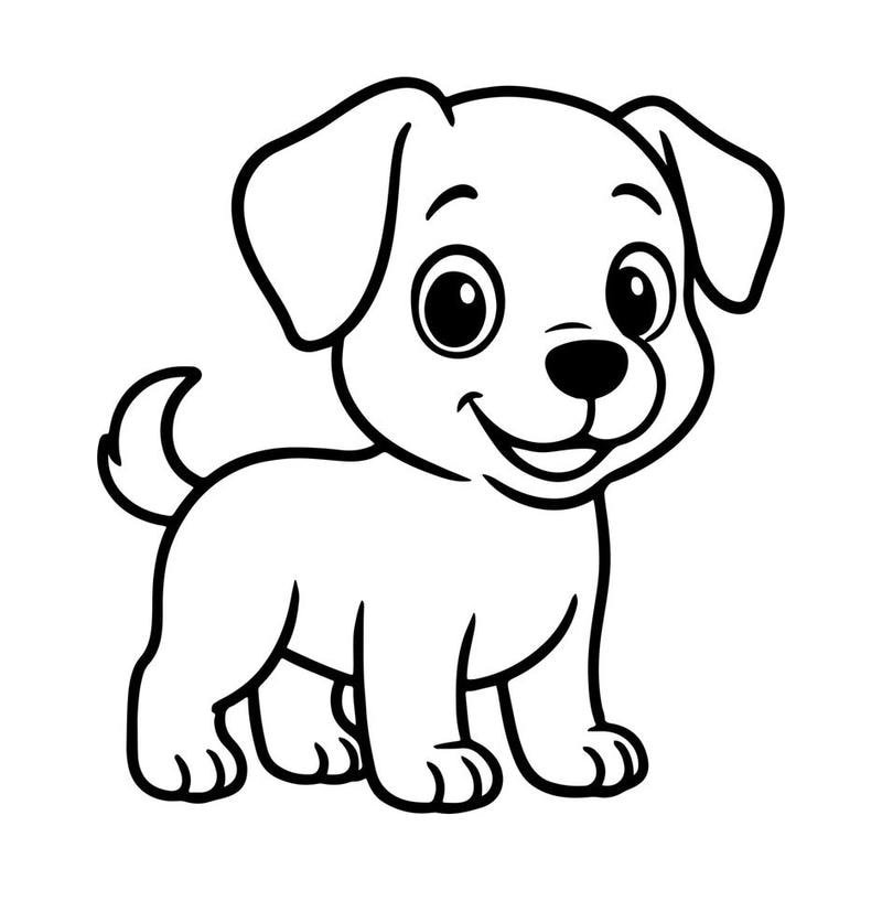 Bức vẽ chó con cho bé phát triển sáng tạo