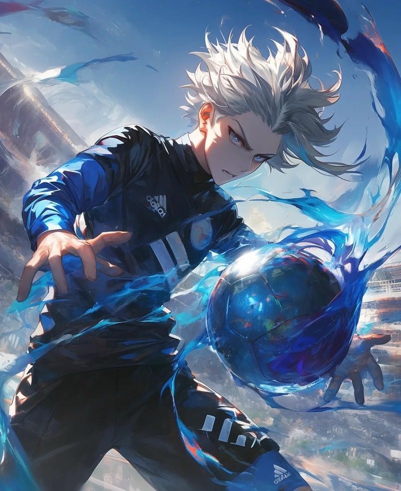 Cảnh chạy nước rút trên sân bóng trong anime