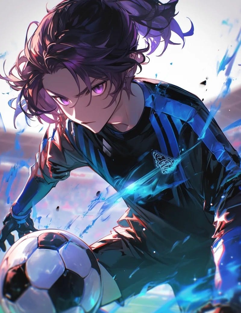 Cảnh thi đấu tốc độ cao trong Blue Lock