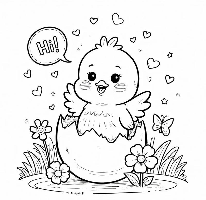 Chủ đề học vẽ gà con đơn giản cho trẻ em