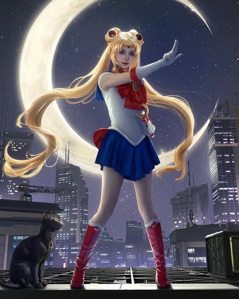 Cosplay sailor moon cuốn hút mang phong thái hoạt hình tươi sáng