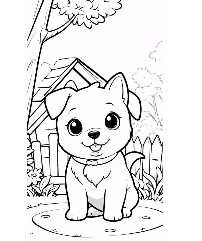 Đề tài tranh tô màu con chó cho trẻ mầm non luyện tô