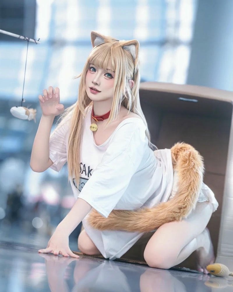 Đuôi mèo cosplay phụ kiện xinh xắn tăng vẻ dễ thương