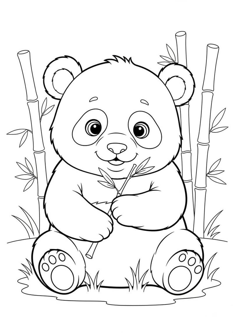 Gợi ý tô màu con gấu trúc dễ thương cho bé