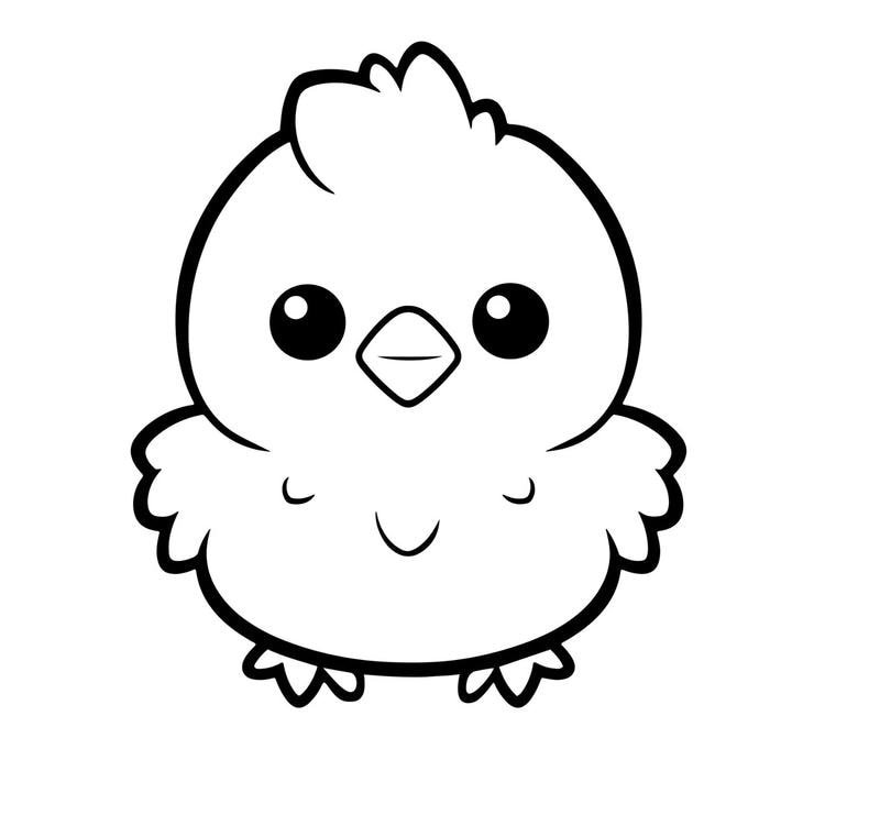 Gợi ý tranh tô màu gà con cute giúp bé thư giãn
