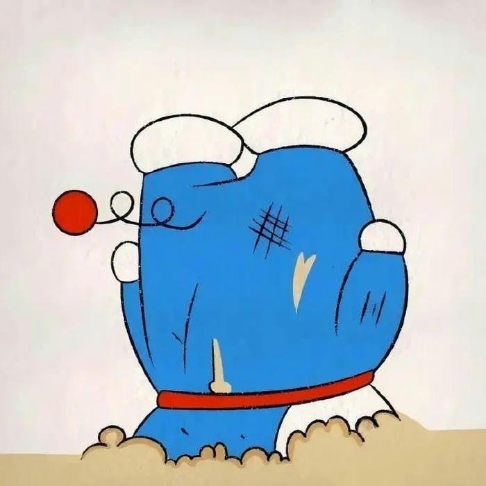 Hình ảnh Doraemon hài hước bị kẹt trong đống bùn rất khó đỡ