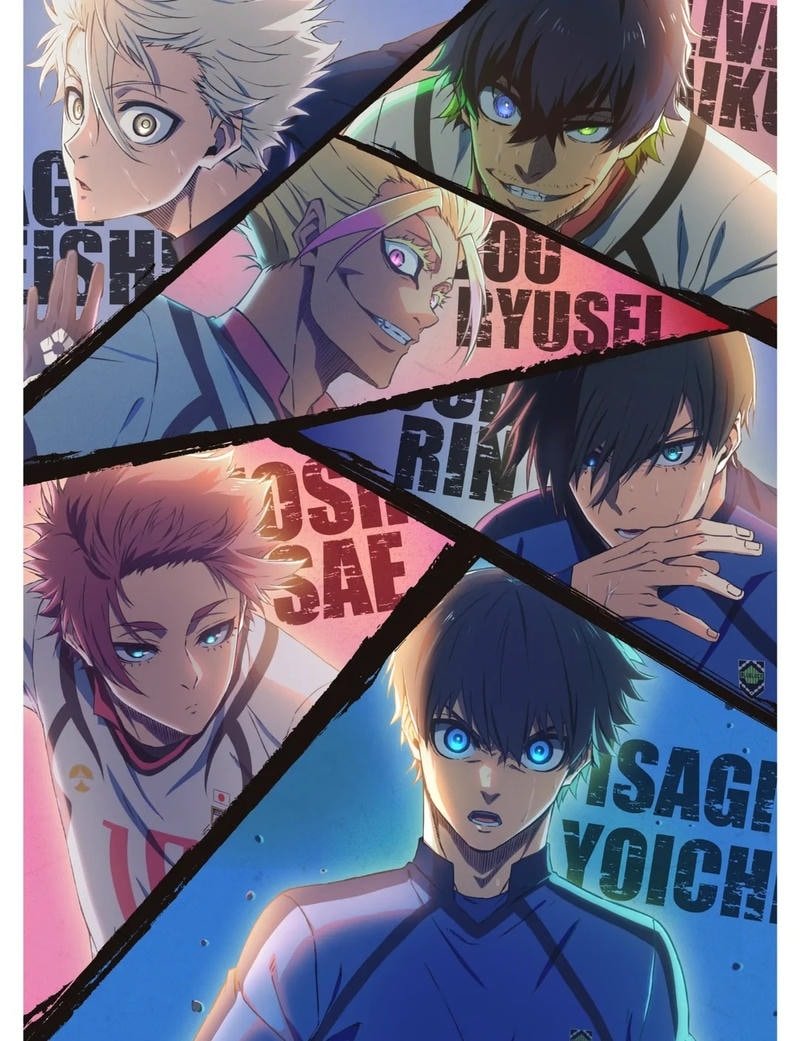 Hình ảnh anime Blue Lock với tạo hình cầu thủ bóng đá