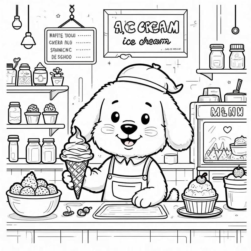 Hình ảnh tô màu con chó cute cho trẻ nhỏ