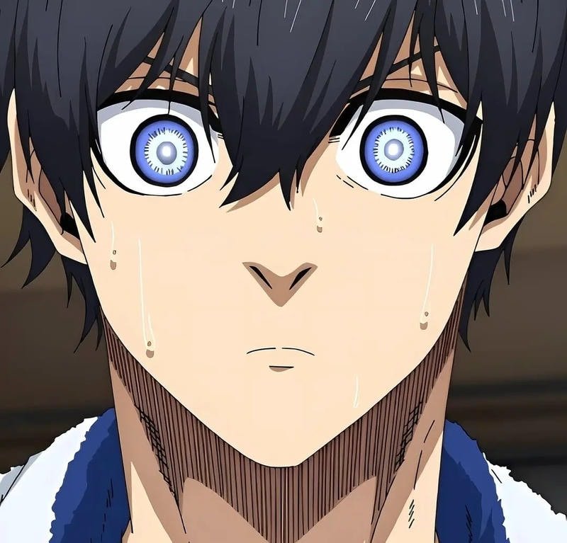 Hình anime Blue Lock ngầu với biểu cảm quyết tâm