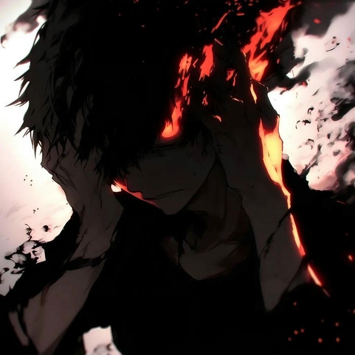 Hình avatar siêu ngầu nam che mặt mắt đỏ rực lửa